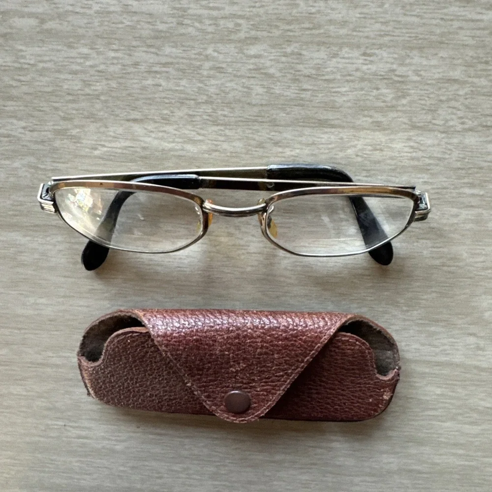 Vtg USA 1/20 10K Gold Filled Bifocal Eyeglasses Wire Frame Octagon Glasses MCM